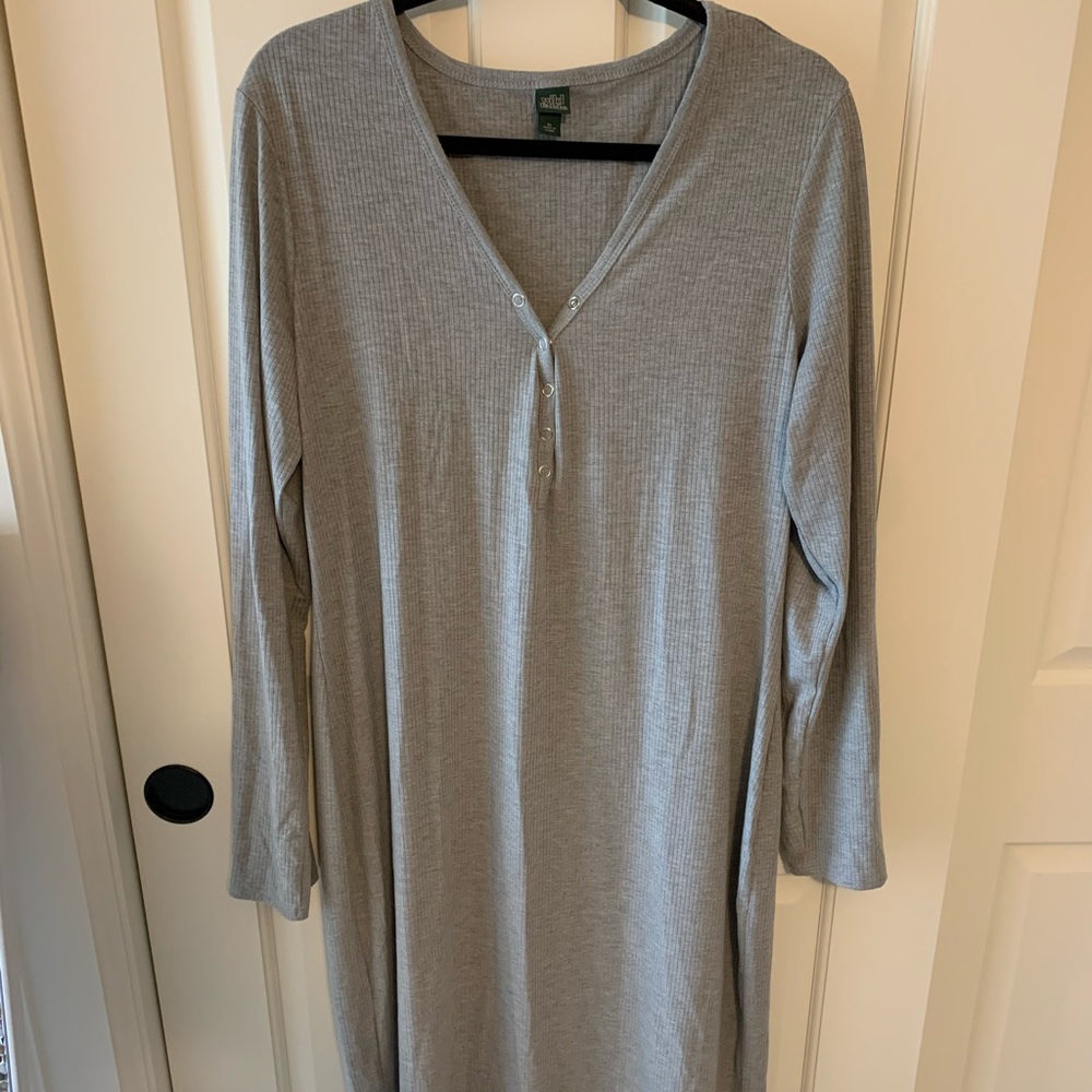 Wild Fable Gray Ribbed Midi Dress